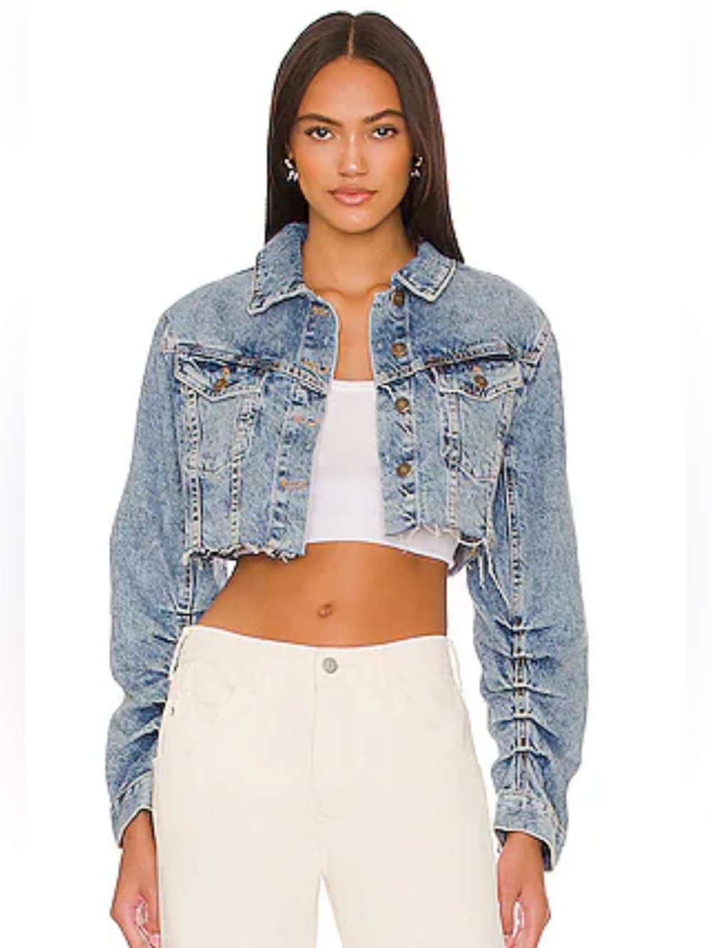 Ollie Femme Denim Trucker Jacket in Aged Stone
FREE PEOPLE